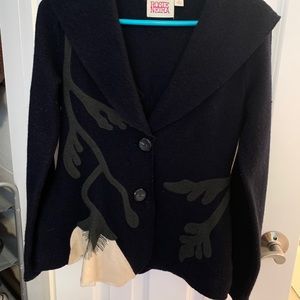 Rosie Neria Moon Flower Navy Wool Jacket